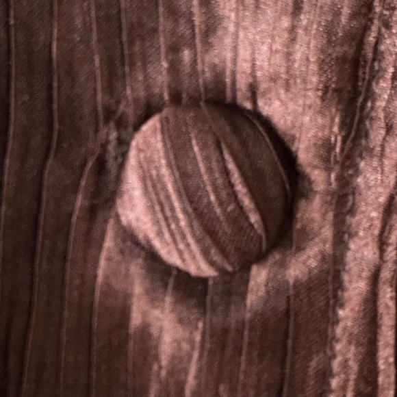 Chicos Brown‎ Light Crinkle Shiny Two Button Lined Blazer Jacket Size 2 US Large - Picture 4 of 8